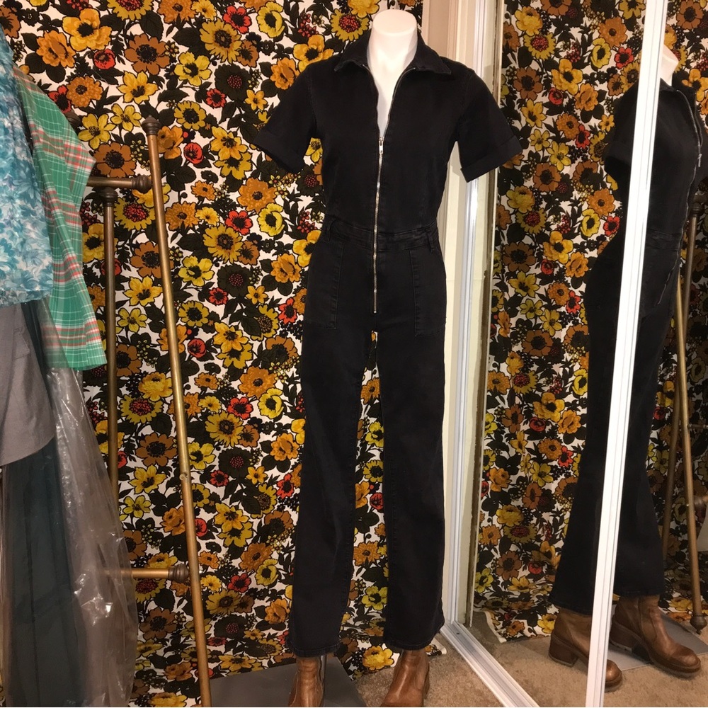 MNG denim jumpsuit with zipper